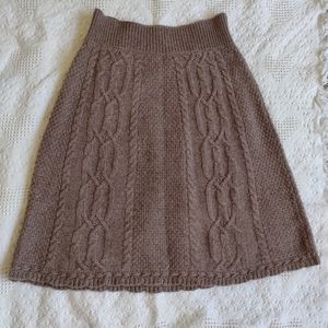 Anthropologie Moth Wool Blend Sweater Skirt Brown